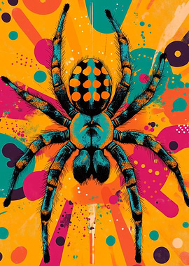 Vibrant Spider Illustration | Arachnids in a bold pop art style | Colorful Spider Art