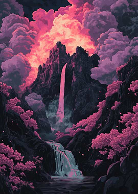 Fantasy Waterfall Landscape