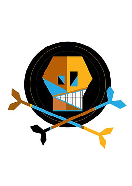 Geometric Skull with Arrows