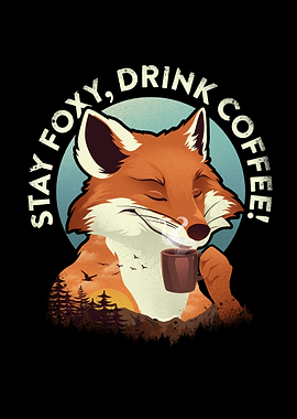 Fox Drinking Coffee