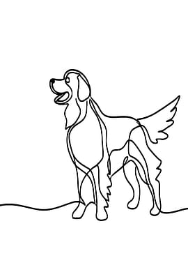 One Line Dog Art