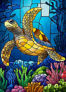 Sea Turtle Stained Glass