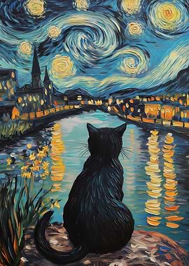 Starry Night Cat