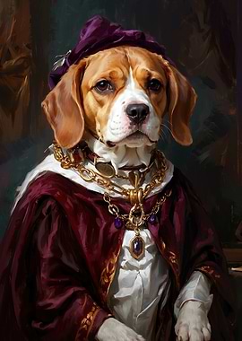 Beagle in Royal Attire