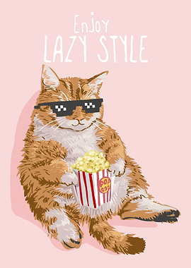 Cat Enjoying Lazy Style