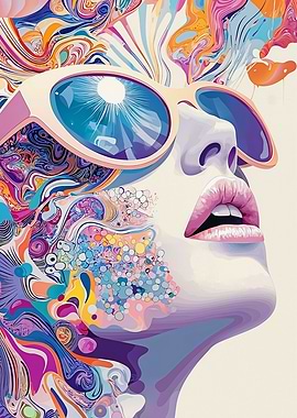 Abstract Woman with Sunglasses