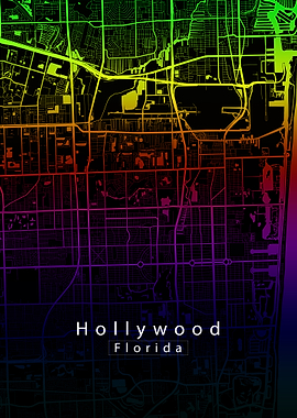 Hollywood Florida City Map