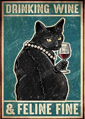 Drinking Wine & Feline Fine