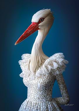 Portrait of a Stork in Dress