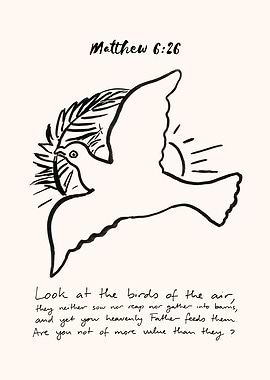 Matthew 6 Bible Verse, Christian Art, Biblical Wall Art, Faith Decor