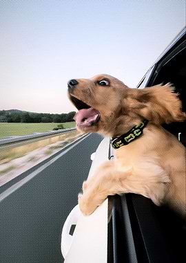 Dog Hanging Out Car Window