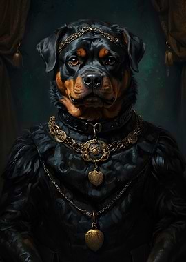 Renaissance Rottweiler: Regal Canine Majesty