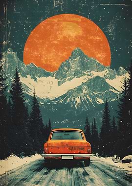 Vintage Car Mountain Drive