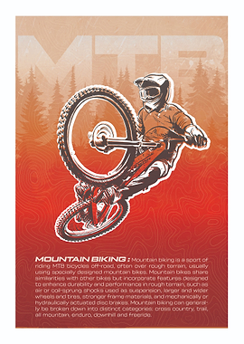 MTB Downhill Mountain Biking Definition Poster