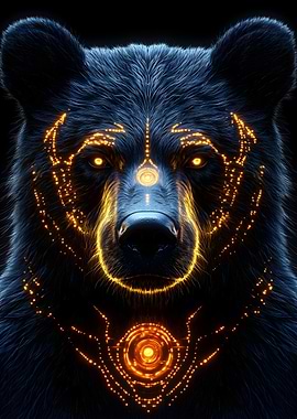 Bear with Glowing Patterns