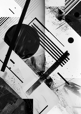 Abstract Black and White Art Geometrie