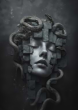 Medusa Stone Face
