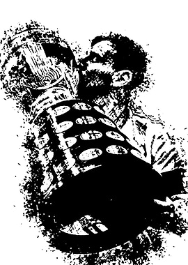 Soccer Player Holding Trophy