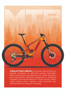 MTB Mountain Bike Definition Poster - MTB Rider