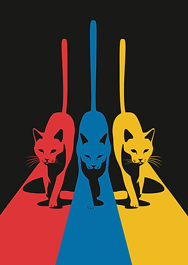 Three Cats in Colors