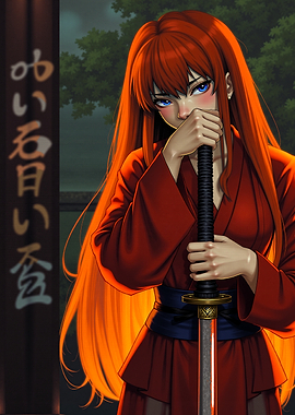 Red-Haired Samurai Woman