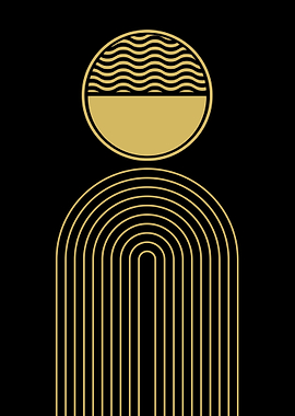 Gold Geometric Abstract Art