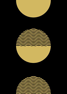 Gold Circles Abstract Art