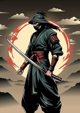 Samurai Warrior Illustration