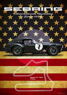 Sebring Raceway, Shelby Cobra Poster
