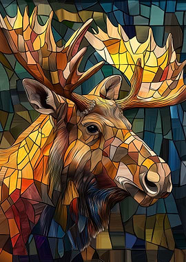 Stained Glass Moose