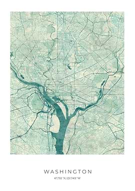 Washington DC Map Print