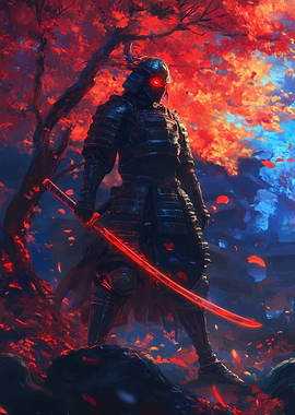 Samurai Warrior in Red