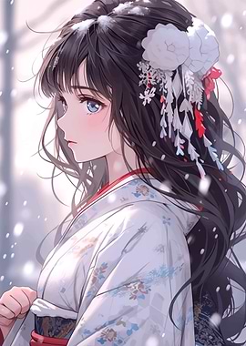 Anime Girl in Kimono