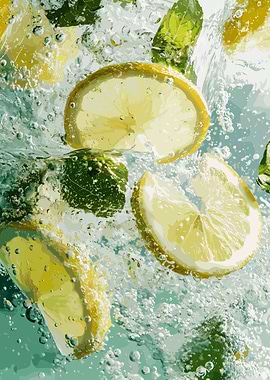 Lemon and Mint in Water