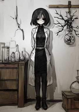 Anime Girl in Lab Coat