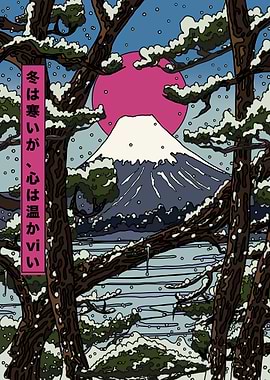 Mount Fuji Winter Scene