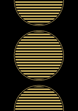Gold Striped Circles