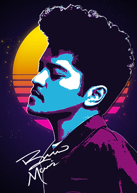 Bruno Mars Retro Art