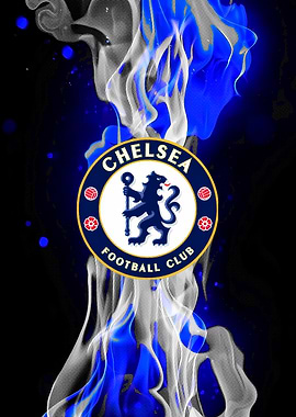 Chelsea FC Logo in Flames