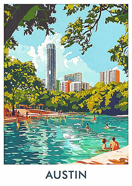 Austin Cityscape with Pool