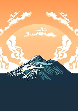 Volcano Mountain Sunset