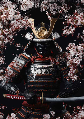 Samurai in Cherry Blossoms
