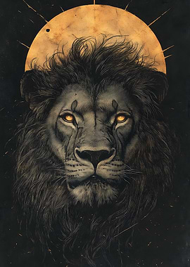 Lion with Golden Halo Animal