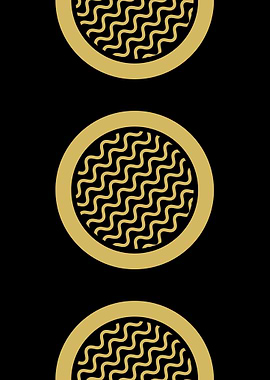 Gold Wave Pattern Circles
