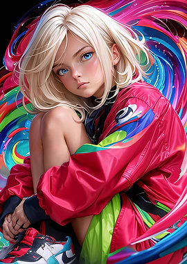 Anime Girl in Red Jacket