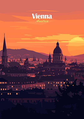 Vienna Sunset Skyline