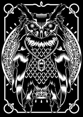 Owl with Ornate Frame