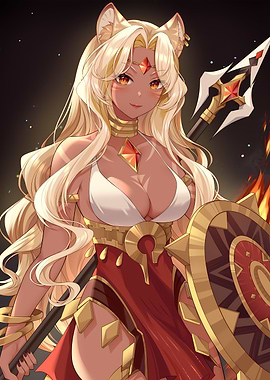 Warrior Goddess with Spear and Shield