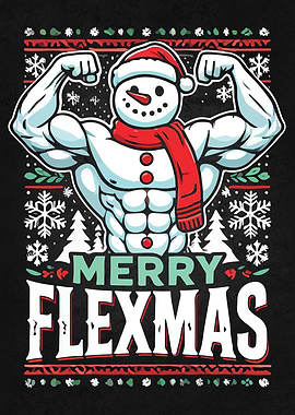 Merry Flexmas - Snowman Flexing Christmas Gym