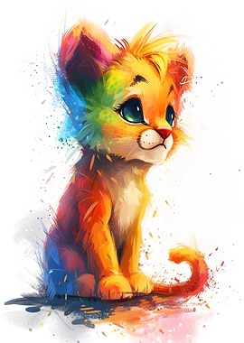 Colorful Baby Lion